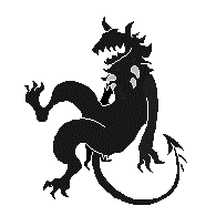 An animation of a hovering creature. The creature is bipedal and pitch-black, perhaps vaguely mustelid-shaped. It has no eyes, an overly large jagged mouth with a long tongue dangling out, and two pairs of pointed teeth growing out of its upper chest. Its tail is a devil-like whip shape, with spikes and a spade at the end. The insides of its ears and mouth - including the tongue - glow bright white.